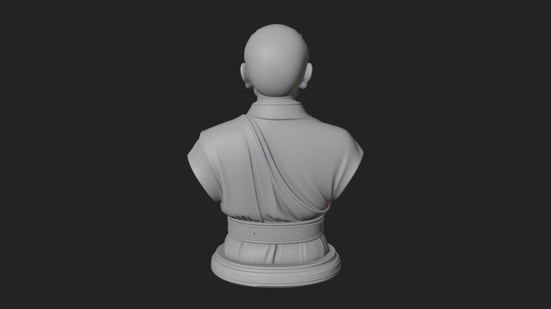 Chinese Scholar Bust Statue Design 4 3D Print Model 3D Model