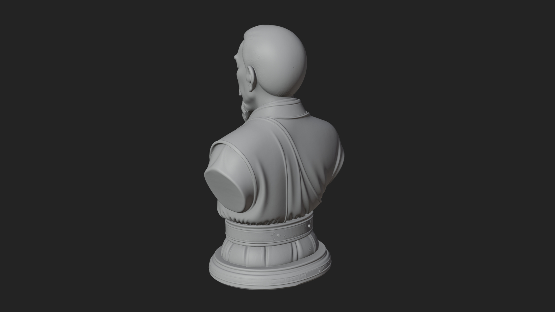 Chinese Scholar Bust Statue Design 4 3D Print Model 3D Model