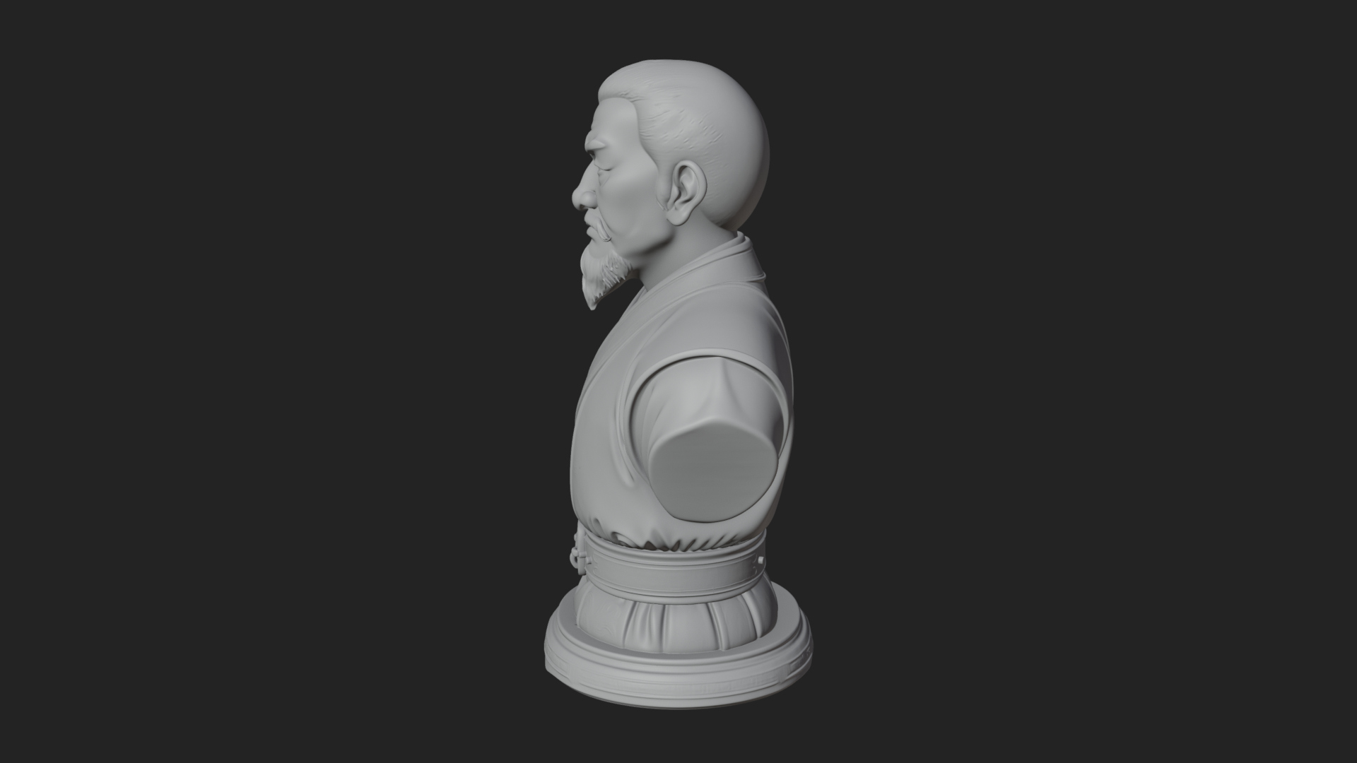 Chinese Scholar Bust Statue Design 4 3D Print Model 3D Model