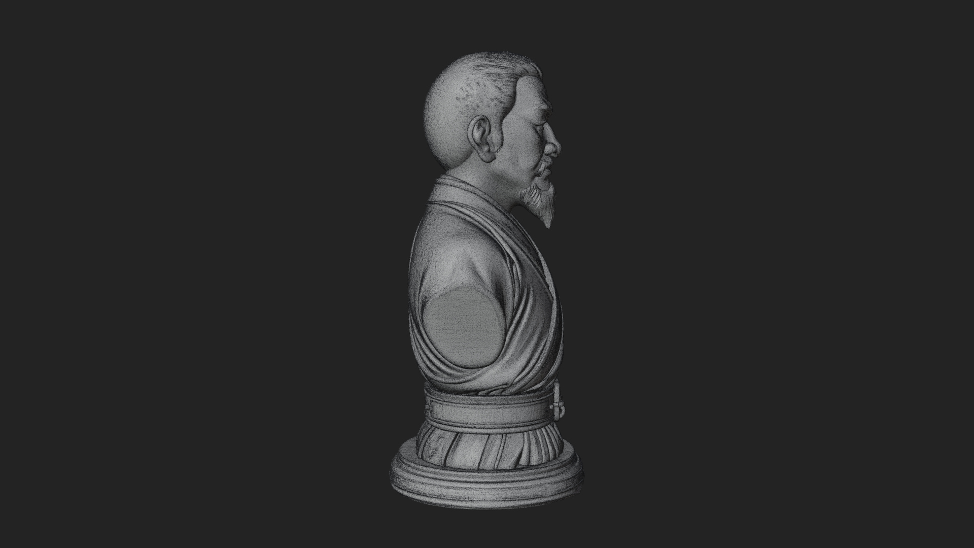 Chinese Scholar Bust Statue Design 4 3D Print Model 3D Model