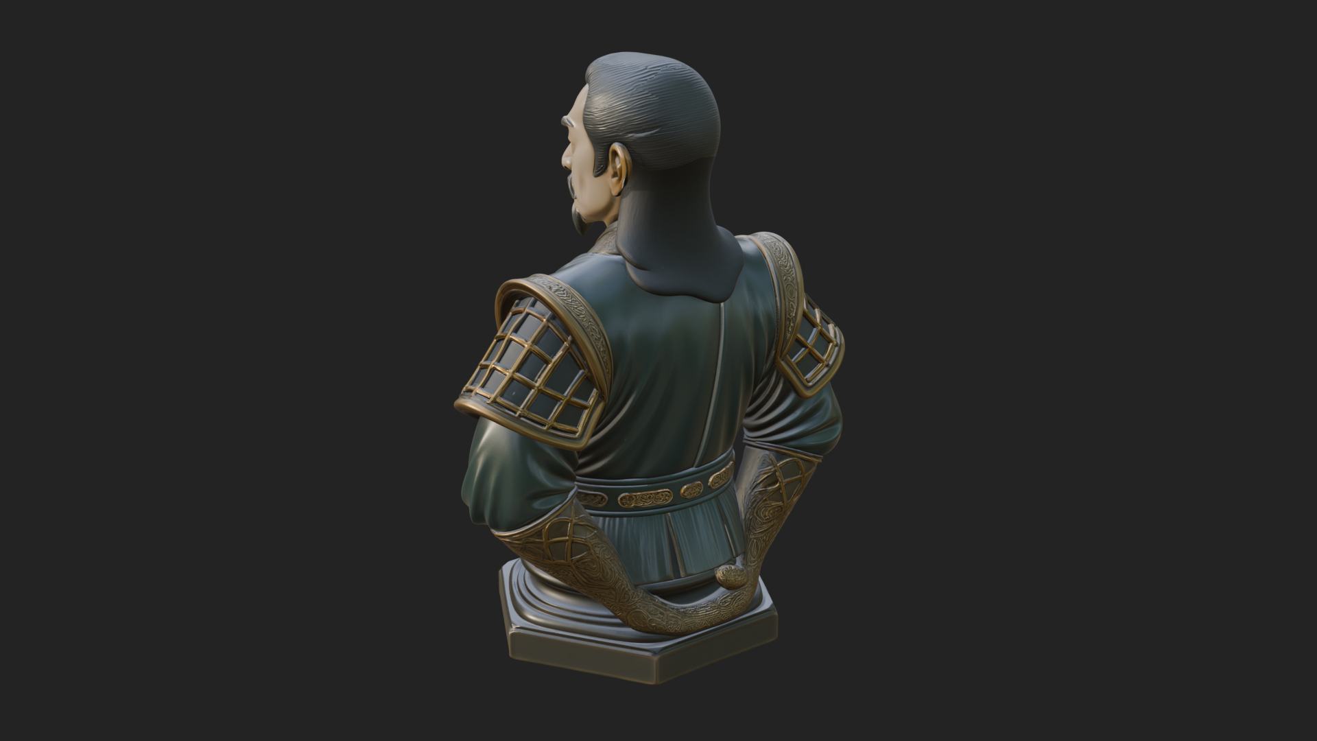 Chinese Scholar Bust Statue Design 5 3D Print Model 3D Model