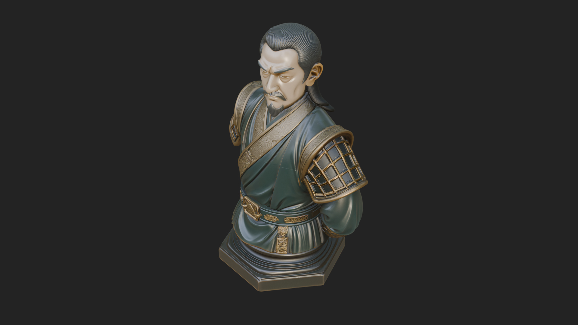 Chinese Scholar Bust Statue Design 5 3D Print Model 3D Model