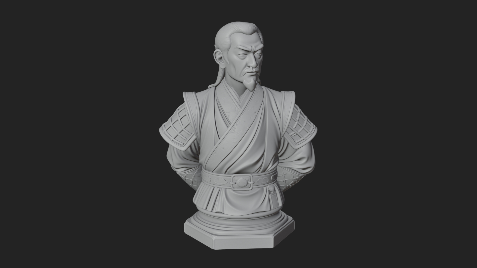 Chinese Scholar Bust Statue Design 5 3D Print Model 3D Model