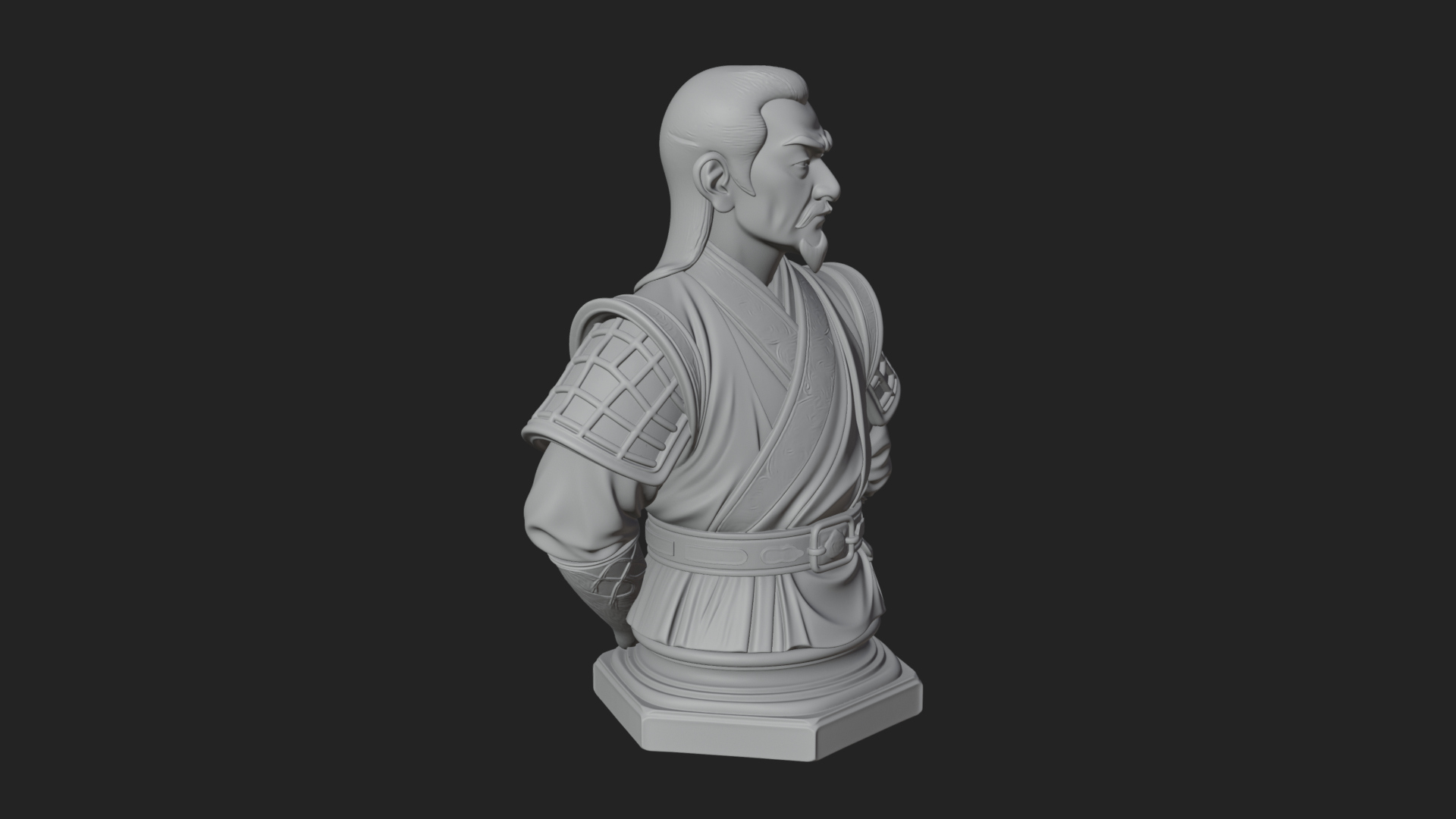Chinese Scholar Bust Statue Design 5 3D Print Model 3D Model