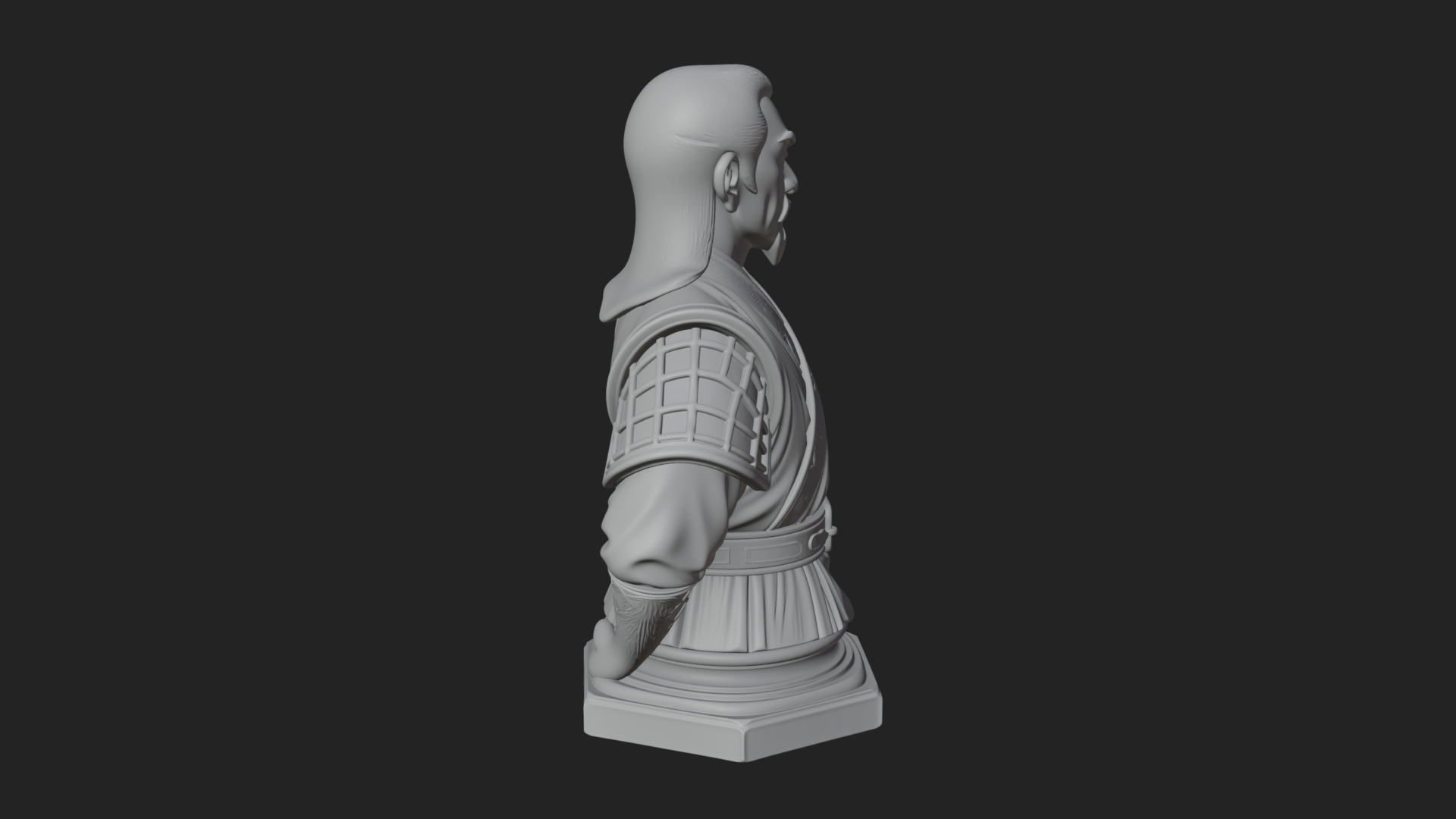 Chinese Scholar Bust Statue Design 5 3D Print Model 3D Model