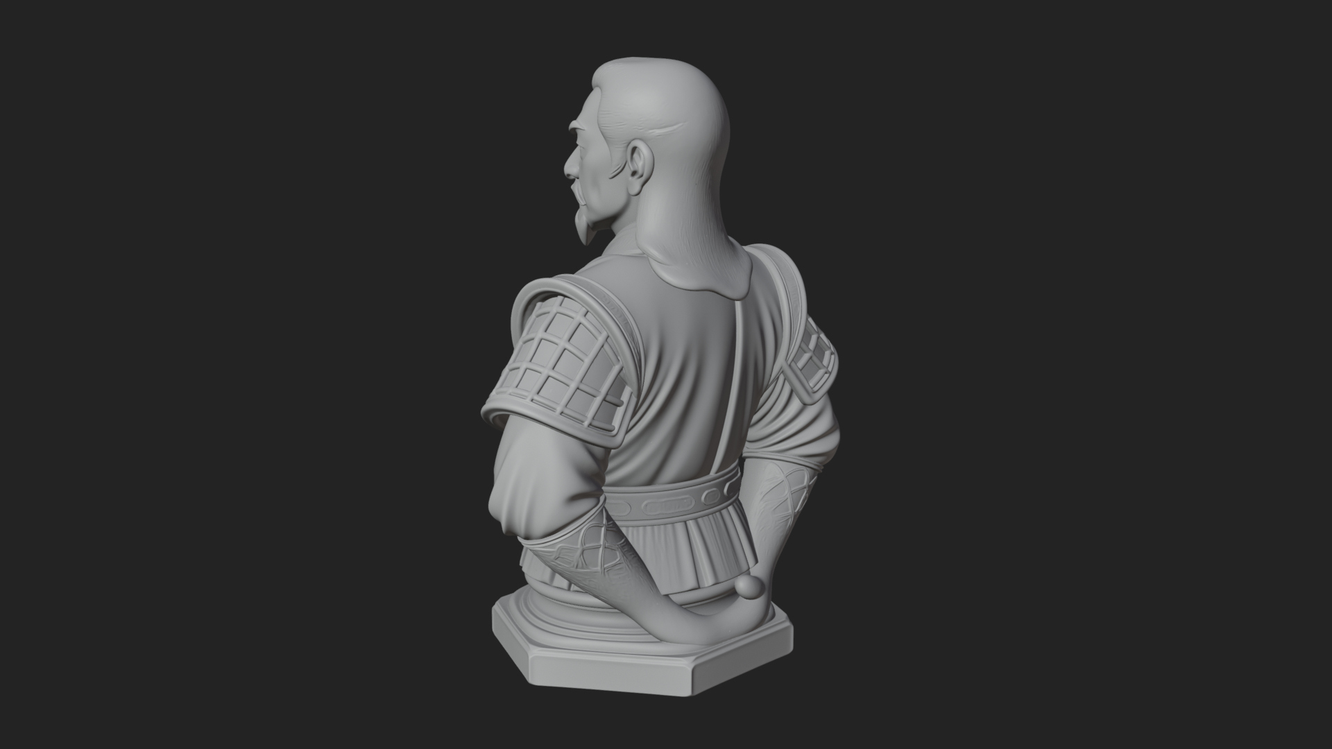 Chinese Scholar Bust Statue Design 5 3D Print Model 3D Model