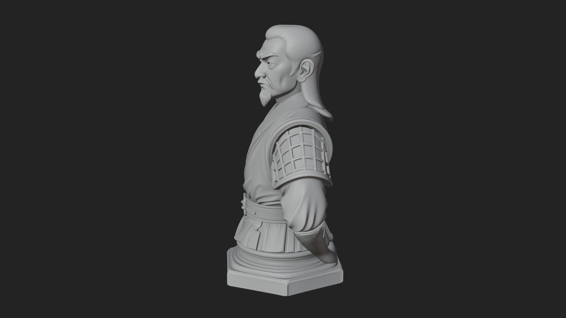 Chinese Scholar Bust Statue Design 5 3D Print Model 3D Model