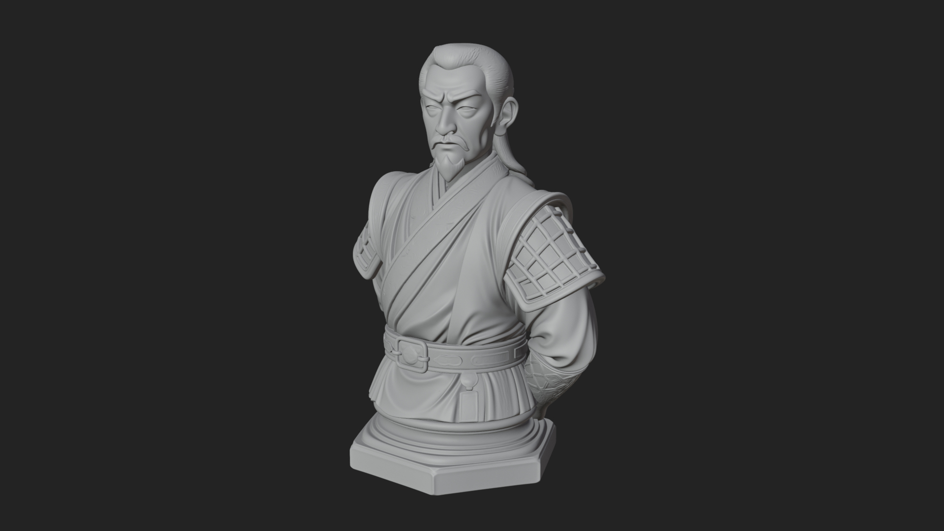 Chinese Scholar Bust Statue Design 5 3D Print Model 3D Model