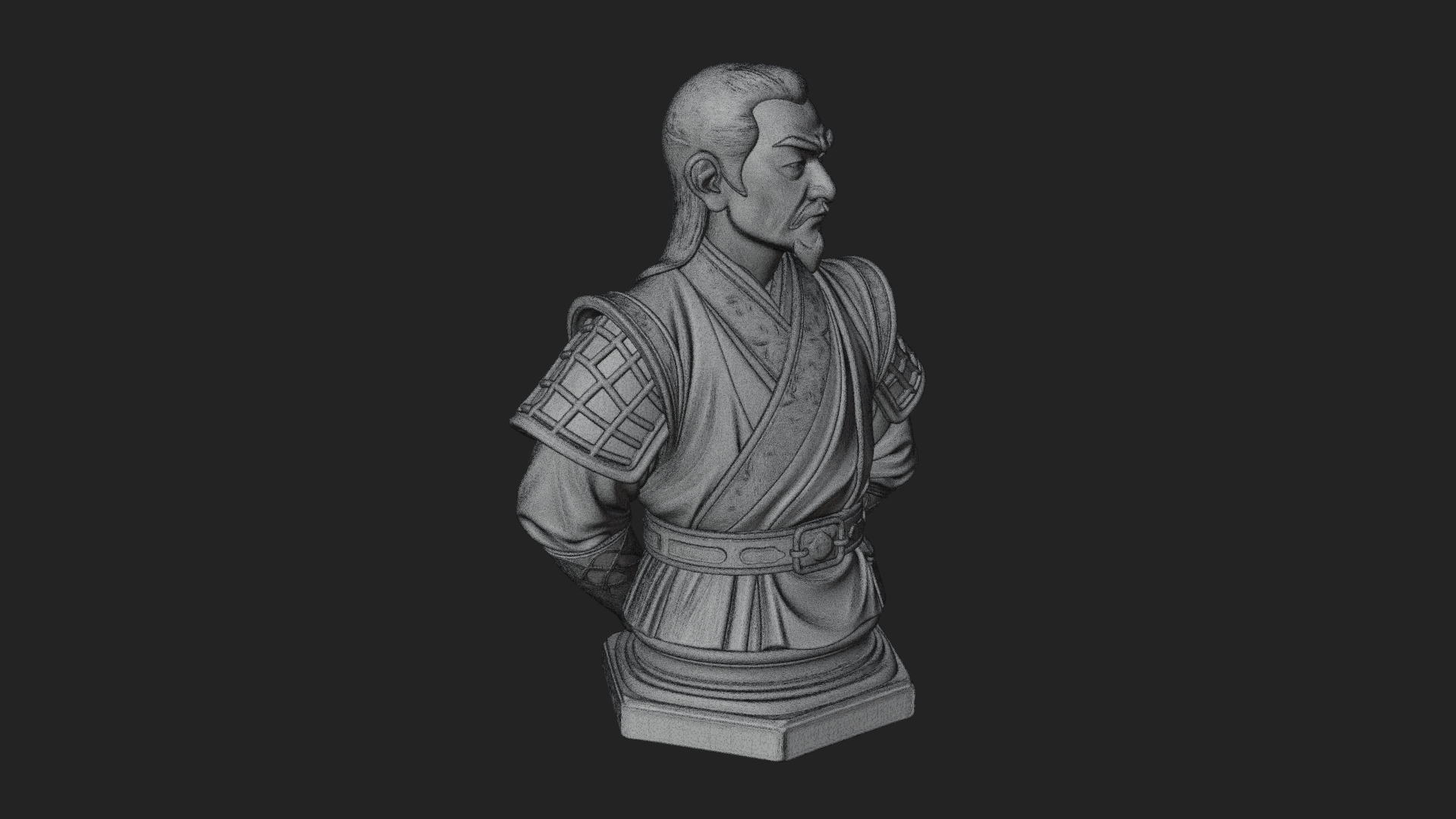 Chinese Scholar Bust Statue Design 5 3D Print Model 3D Model