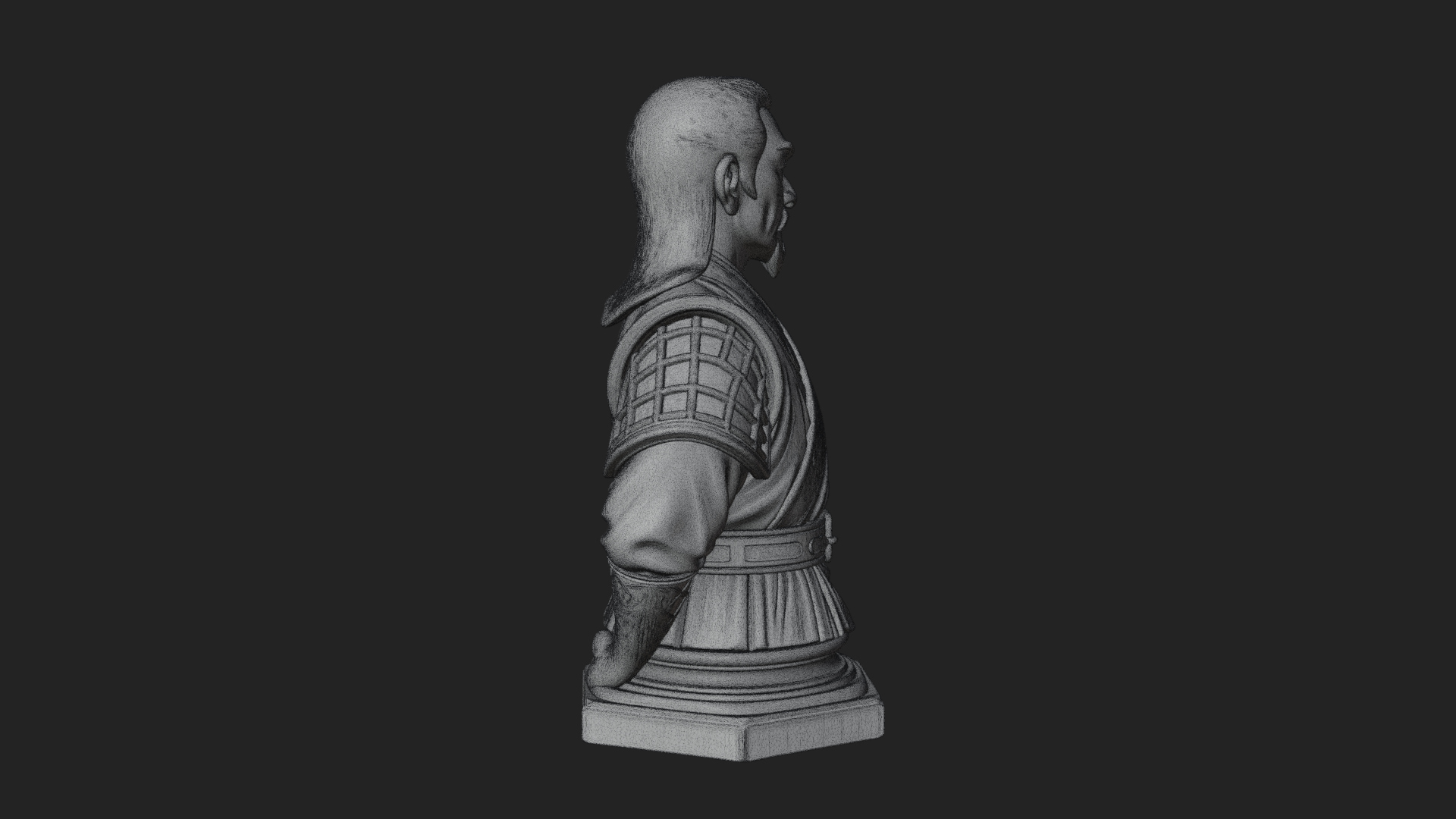 Chinese Scholar Bust Statue Design 5 3D Print Model 3D Model
