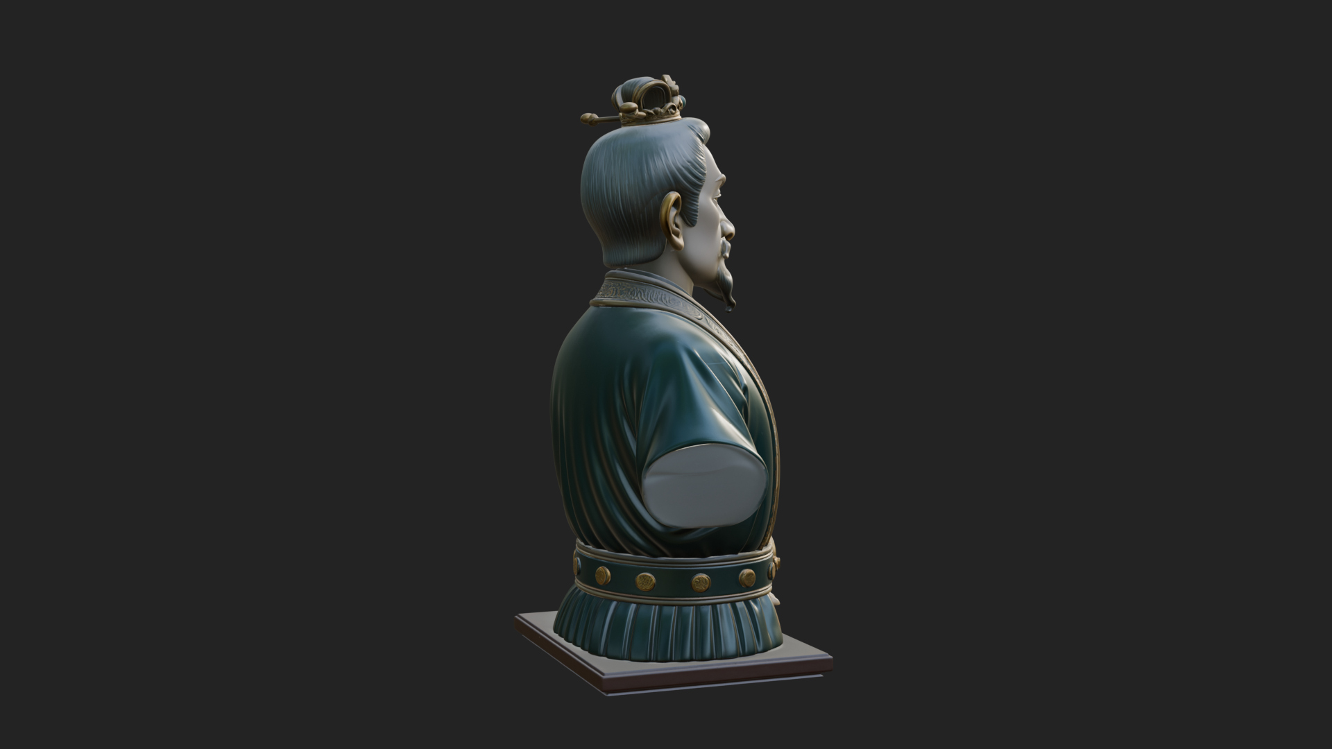 Chinese Scholar Bust Statue Design 6 3D Print Model 3D Model