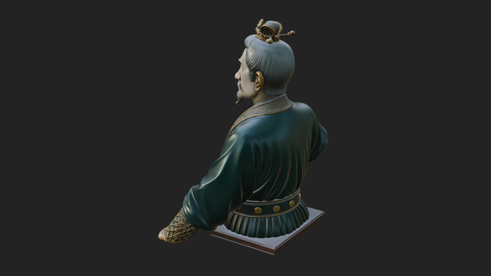 Chinese Scholar Bust Statue Design 6 3D Print Model 3D Model