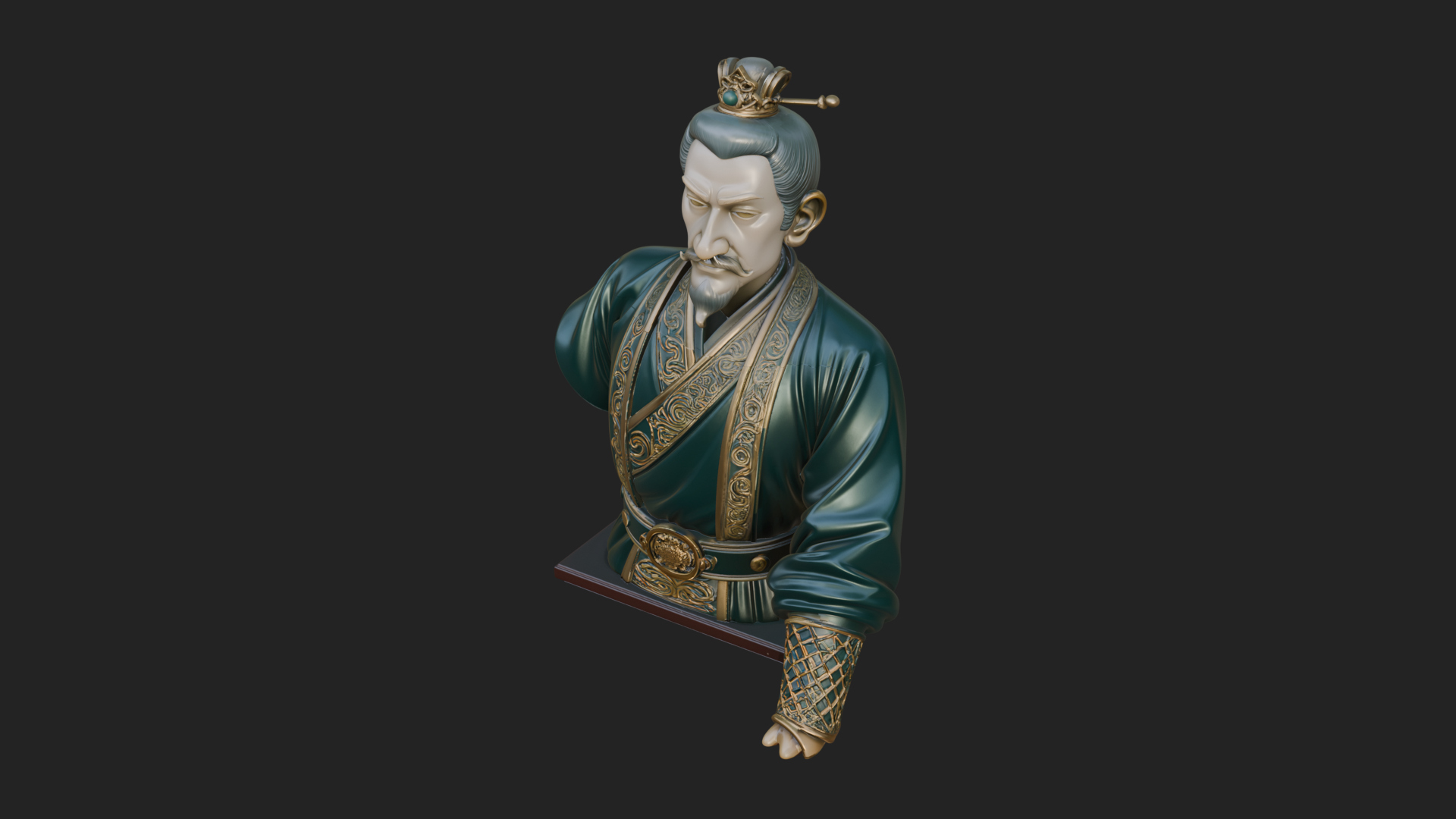 Chinese Scholar Bust Statue Design 6 3D Print Model 3D Model