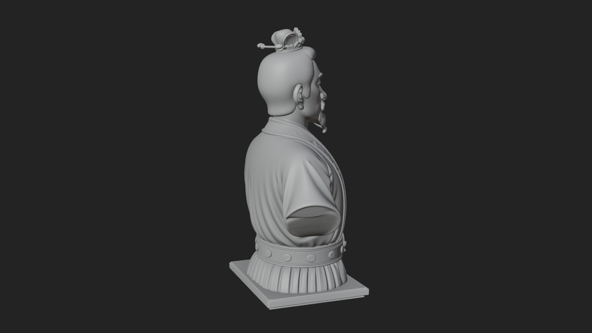 Chinese Scholar Bust Statue Design 6 3D Print Model 3D Model