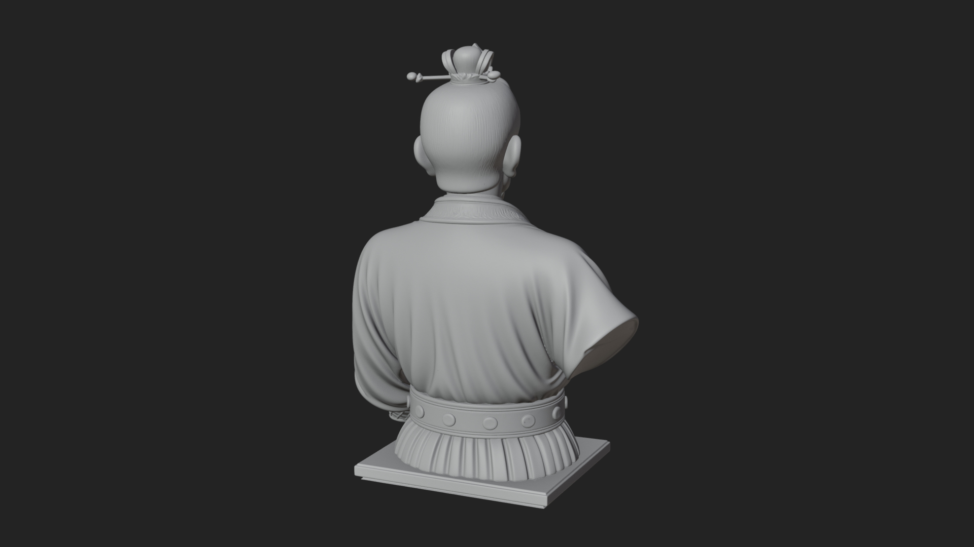 Chinese Scholar Bust Statue Design 6 3D Print Model 3D Model