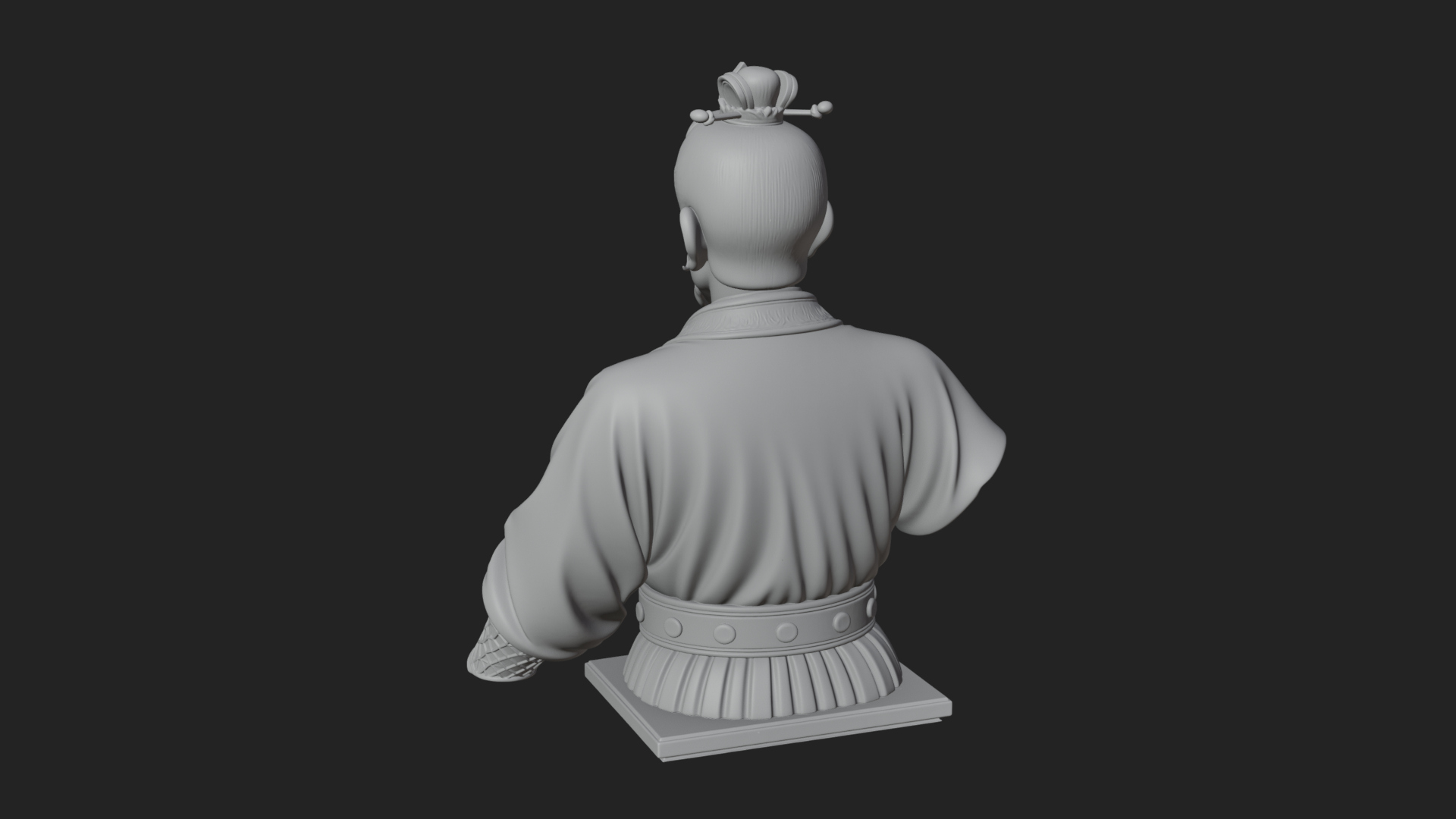 Chinese Scholar Bust Statue Design 6 3D Print Model 3D Model