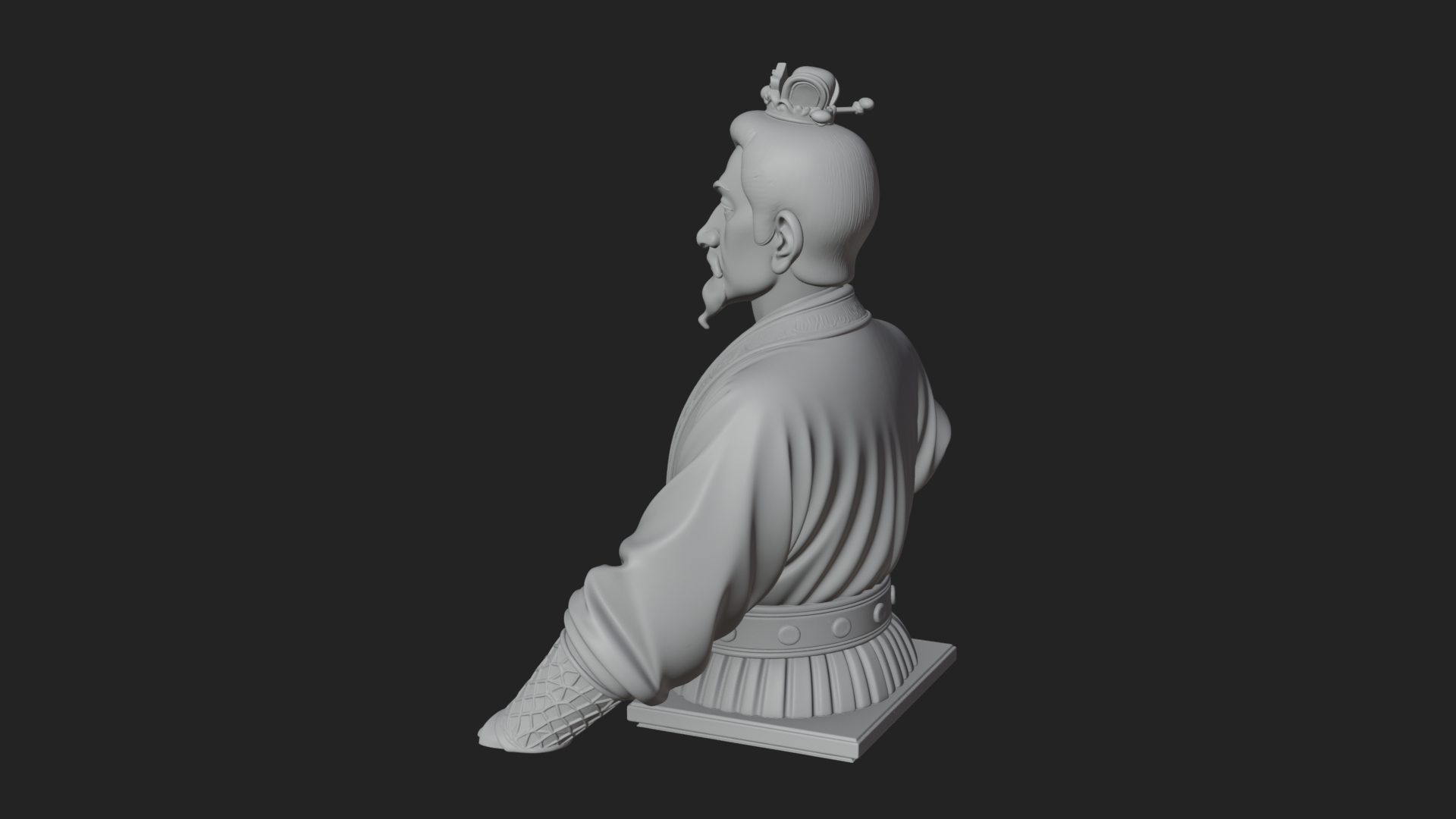 Chinese Scholar Bust Statue Design 6 3D Print Model 3D Model