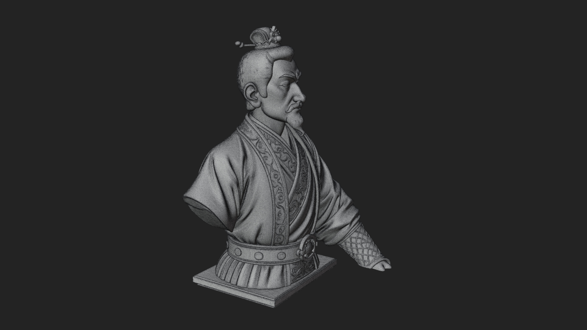 Chinese Scholar Bust Statue Design 6 3D Print Model 3D Model