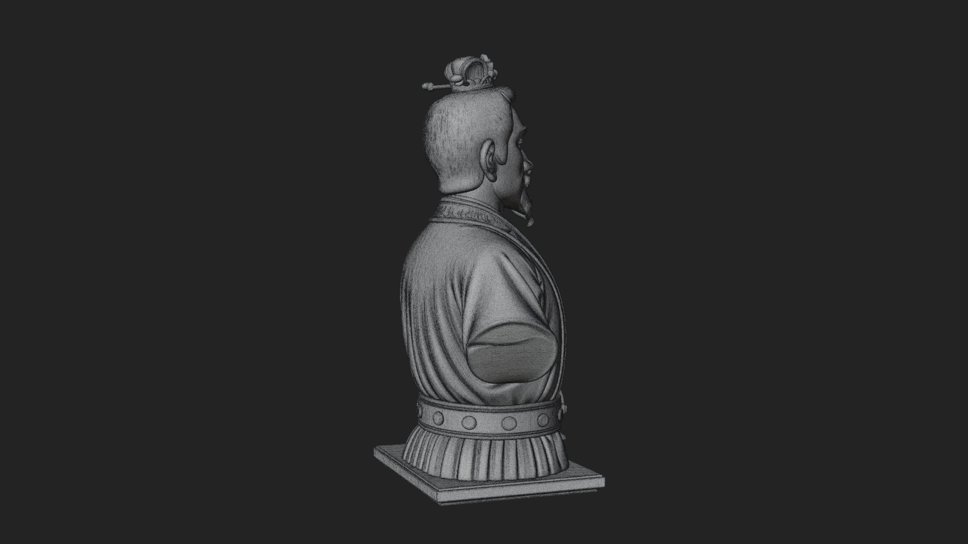 Chinese Scholar Bust Statue Design 6 3D Print Model 3D Model