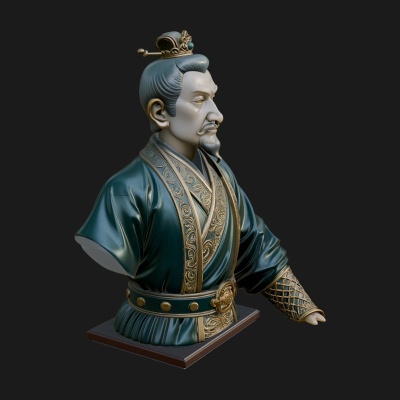 Chinese Scholar Bust Statue Design 6 3D Print Model