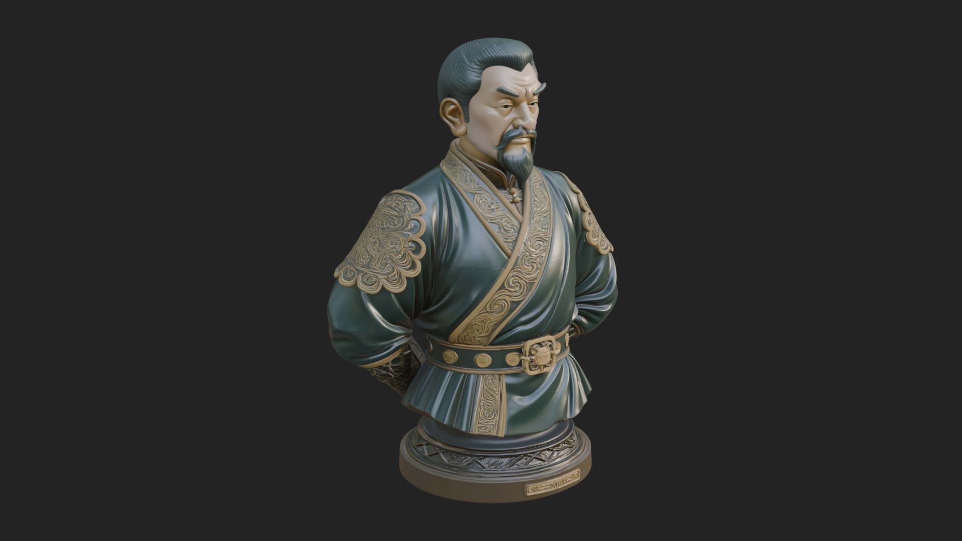 Chinese Scholar Bust Statue Design 7 3D Print Model 3D Model