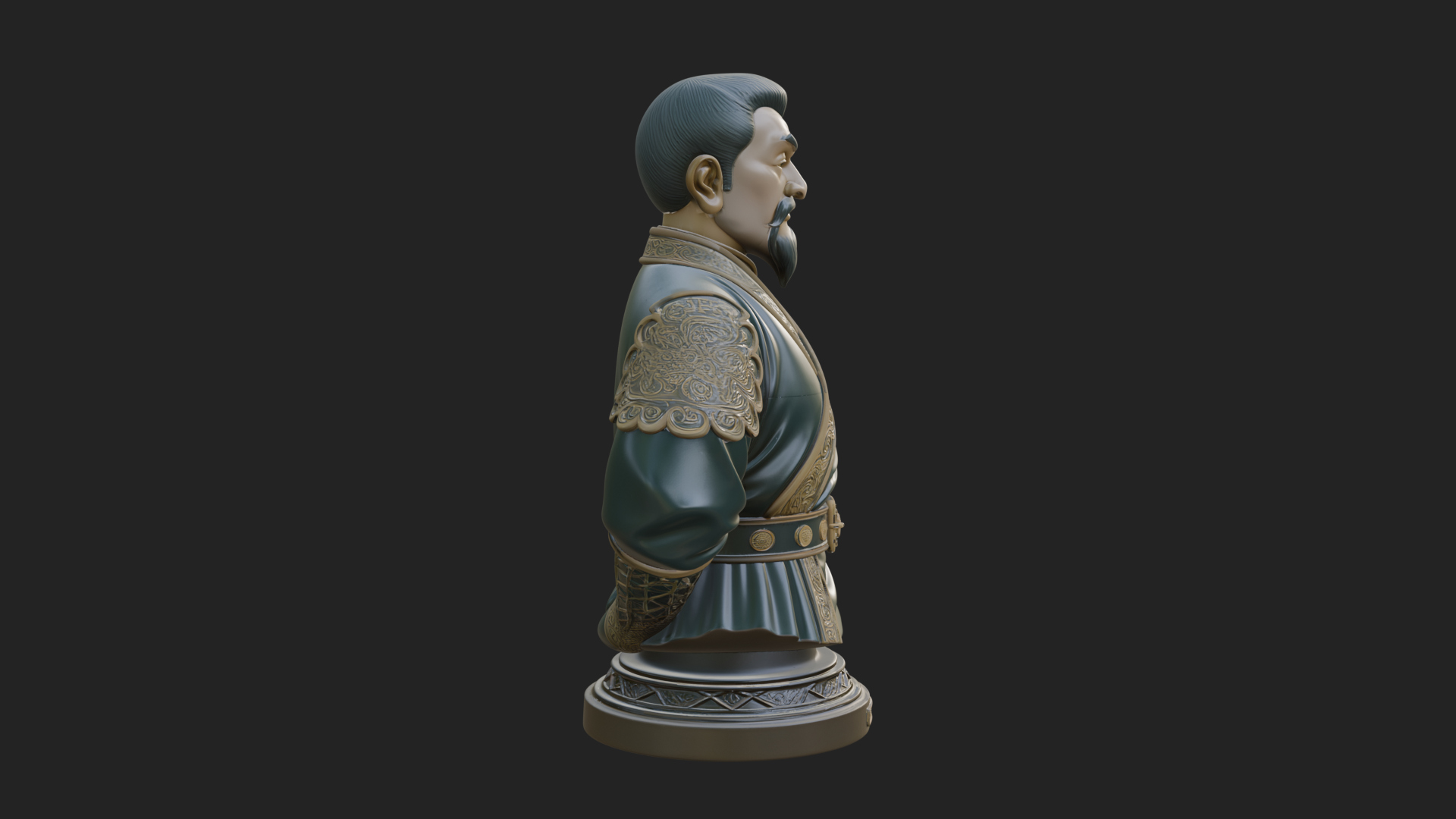 Chinese Scholar Bust Statue Design 7 3D Print Model 3D Model