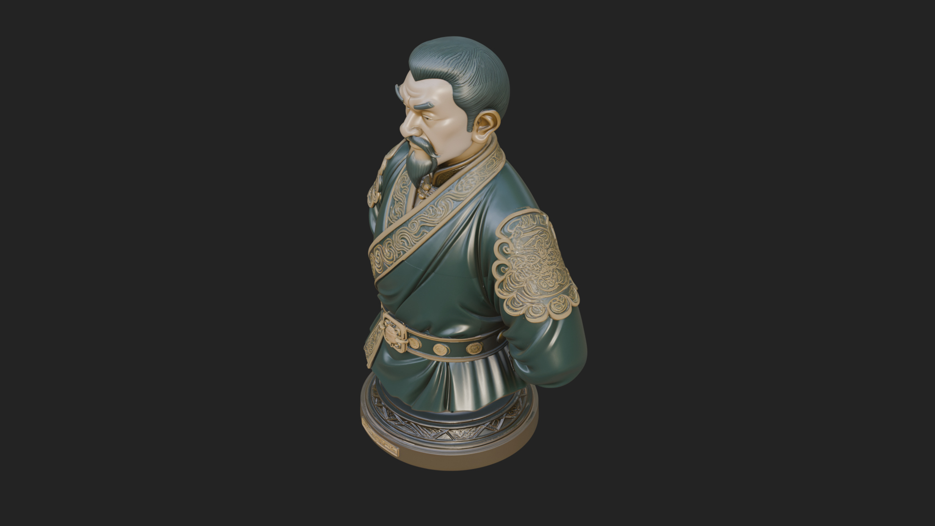 Chinese Scholar Bust Statue Design 7 3D Print Model 3D Model