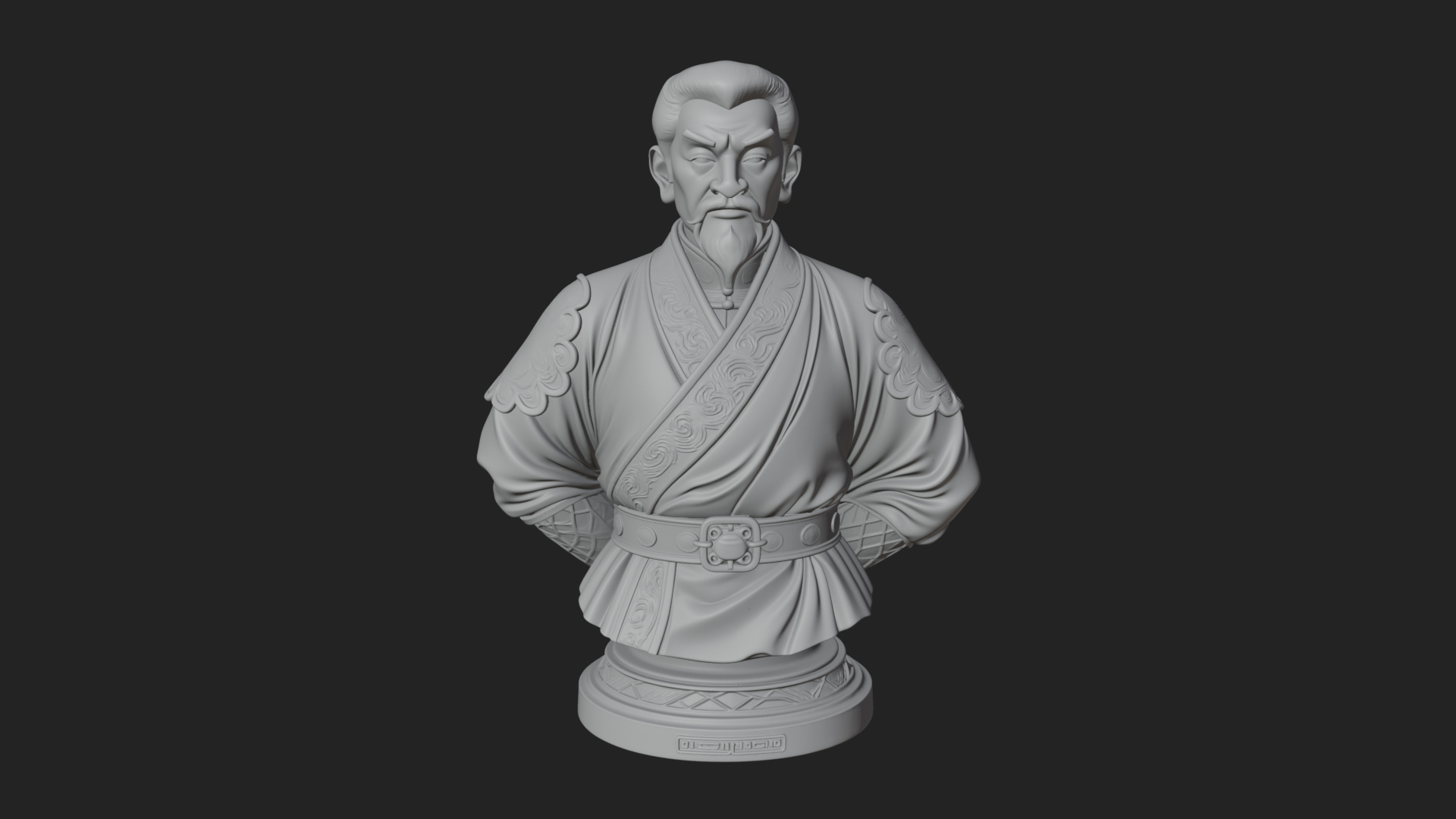Chinese Scholar Bust Statue Design 7 3D Print Model 3D Model