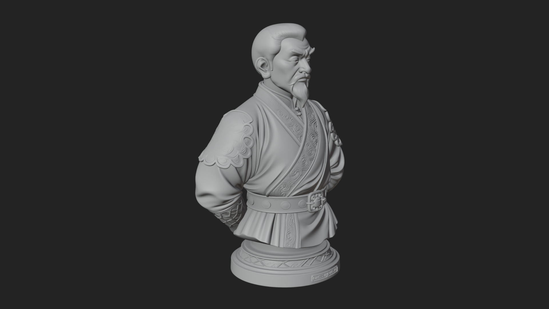 Chinese Scholar Bust Statue Design 7 3D Print Model 3D Model