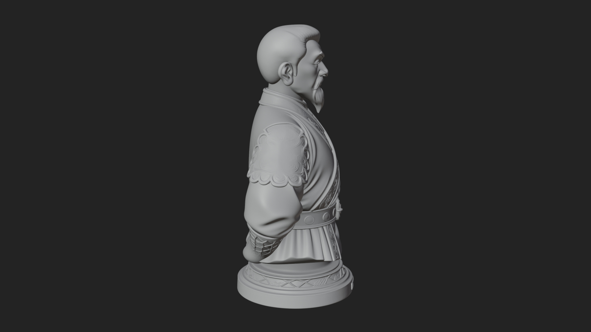 Chinese Scholar Bust Statue Design 7 3D Print Model 3D Model