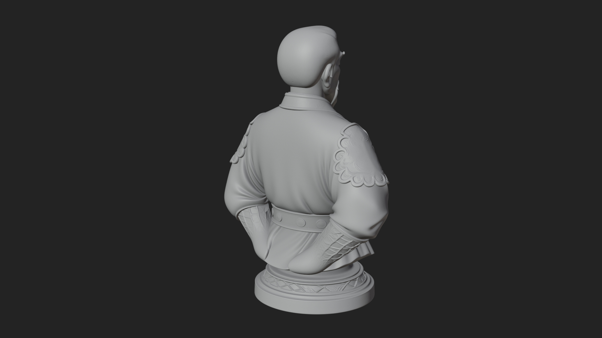 Chinese Scholar Bust Statue Design 7 3D Print Model 3D Model