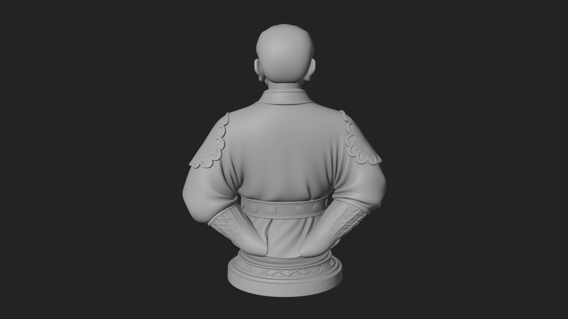 Chinese Scholar Bust Statue Design 7 3D Print Model 3D Model