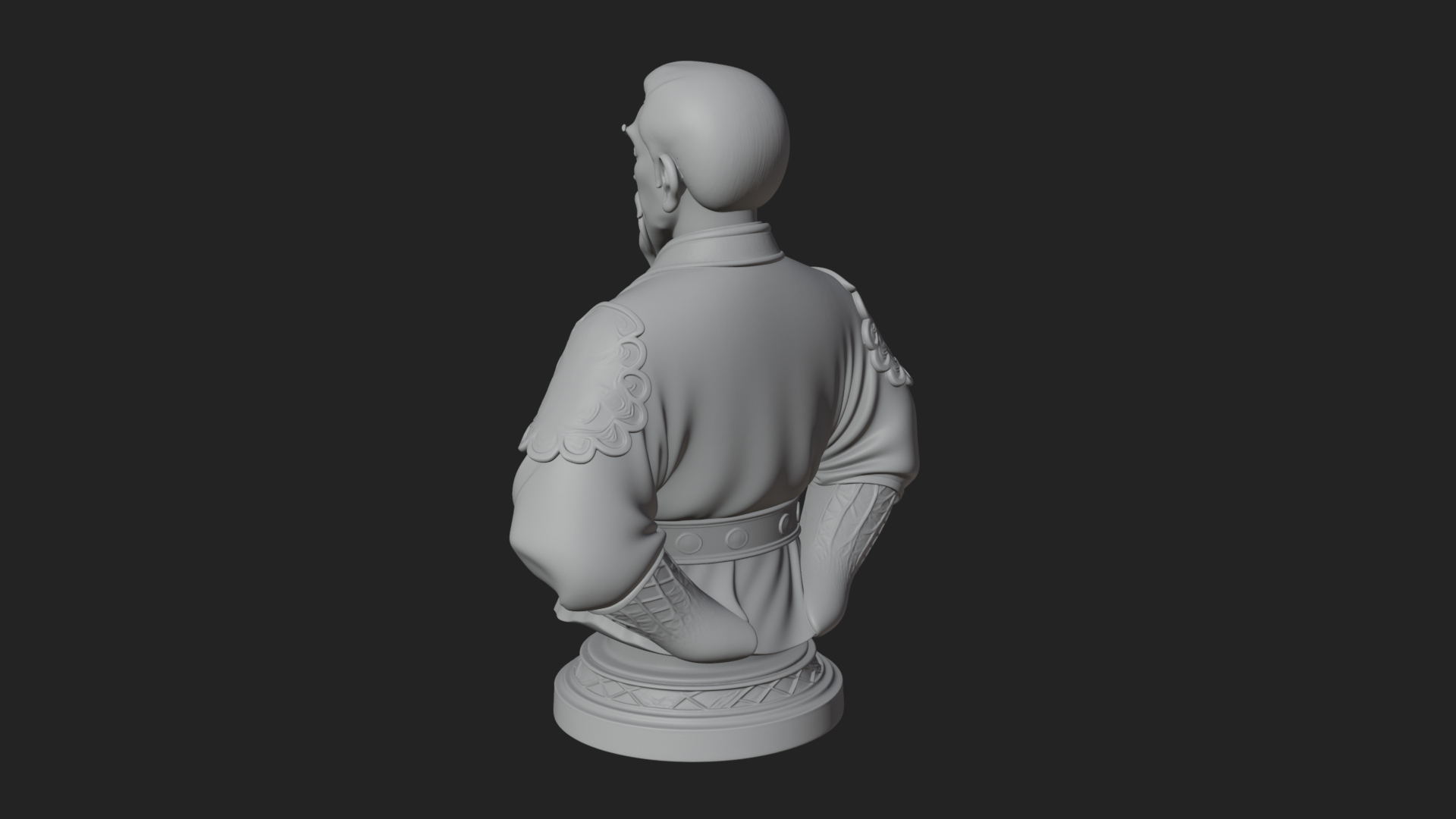 Chinese Scholar Bust Statue Design 7 3D Print Model 3D Model