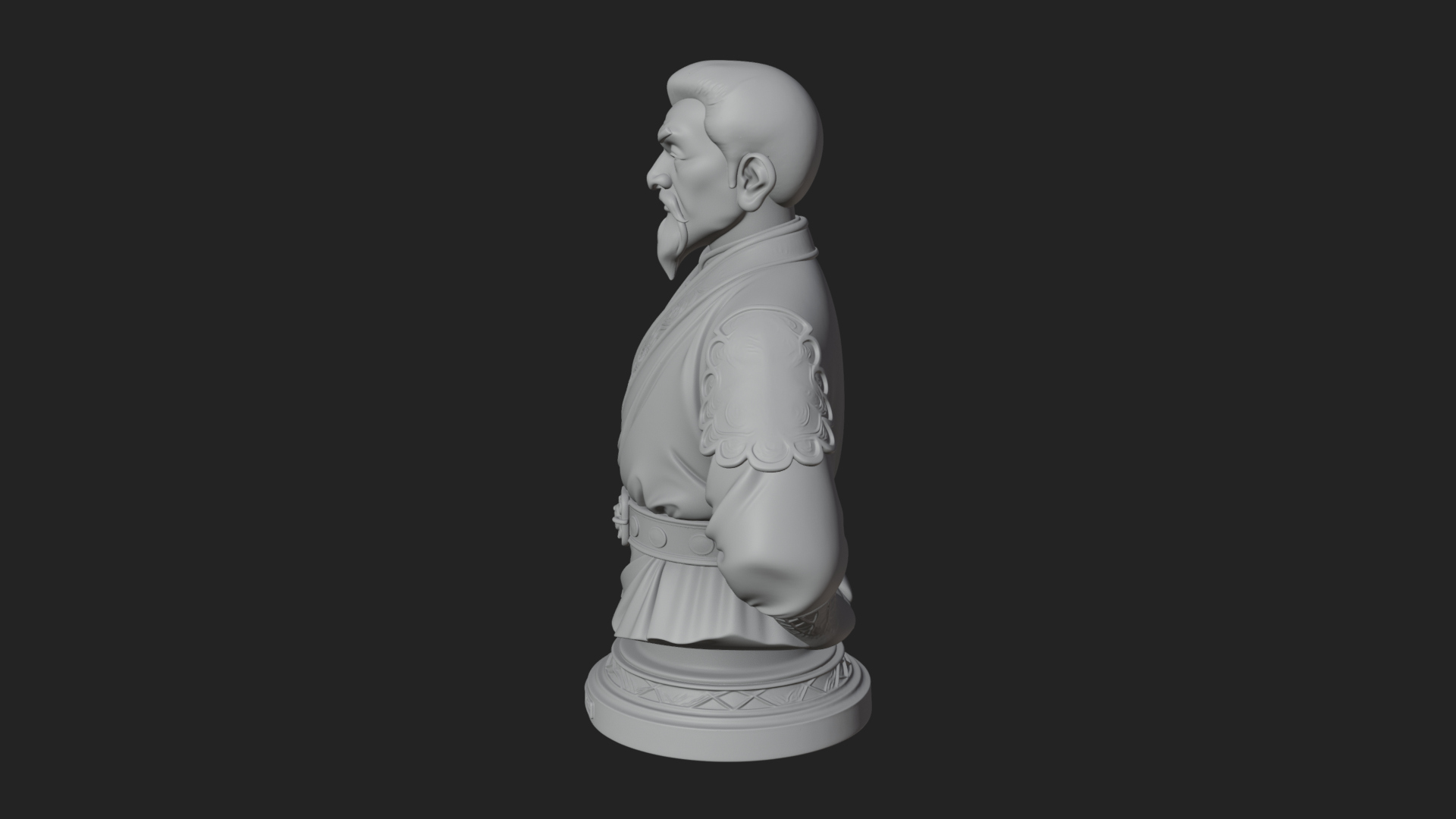 Chinese Scholar Bust Statue Design 7 3D Print Model 3D Model
