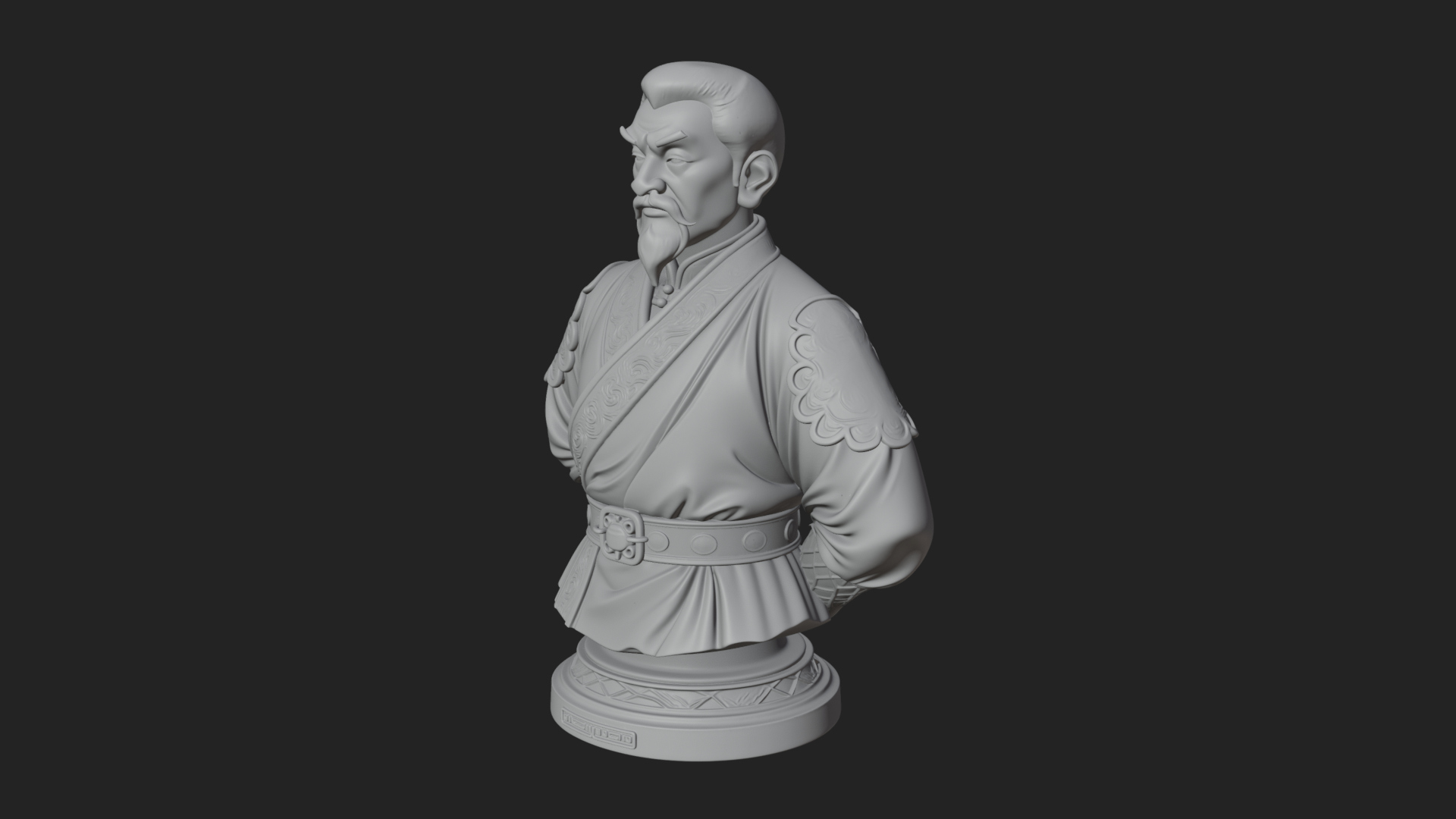 Chinese Scholar Bust Statue Design 7 3D Print Model 3D Model