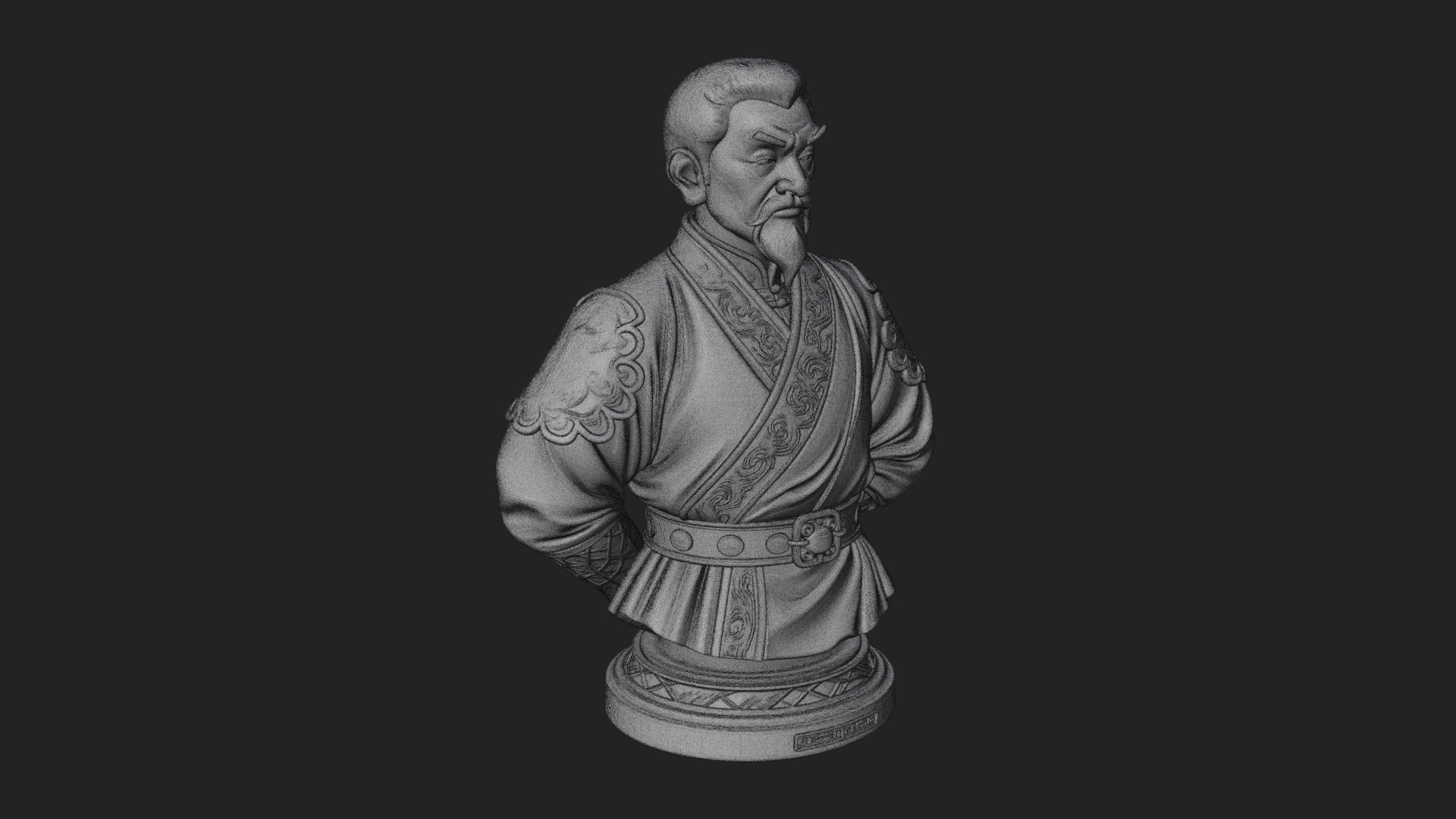 Chinese Scholar Bust Statue Design 7 3D Print Model 3D Model