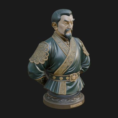 Chinese Scholar Bust Statue Design 7 3D Print Model