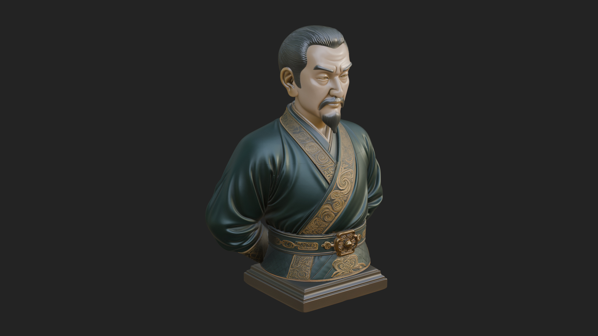 Chinese Scholar Bust Statue Design 8 3D Print Model 3D Model