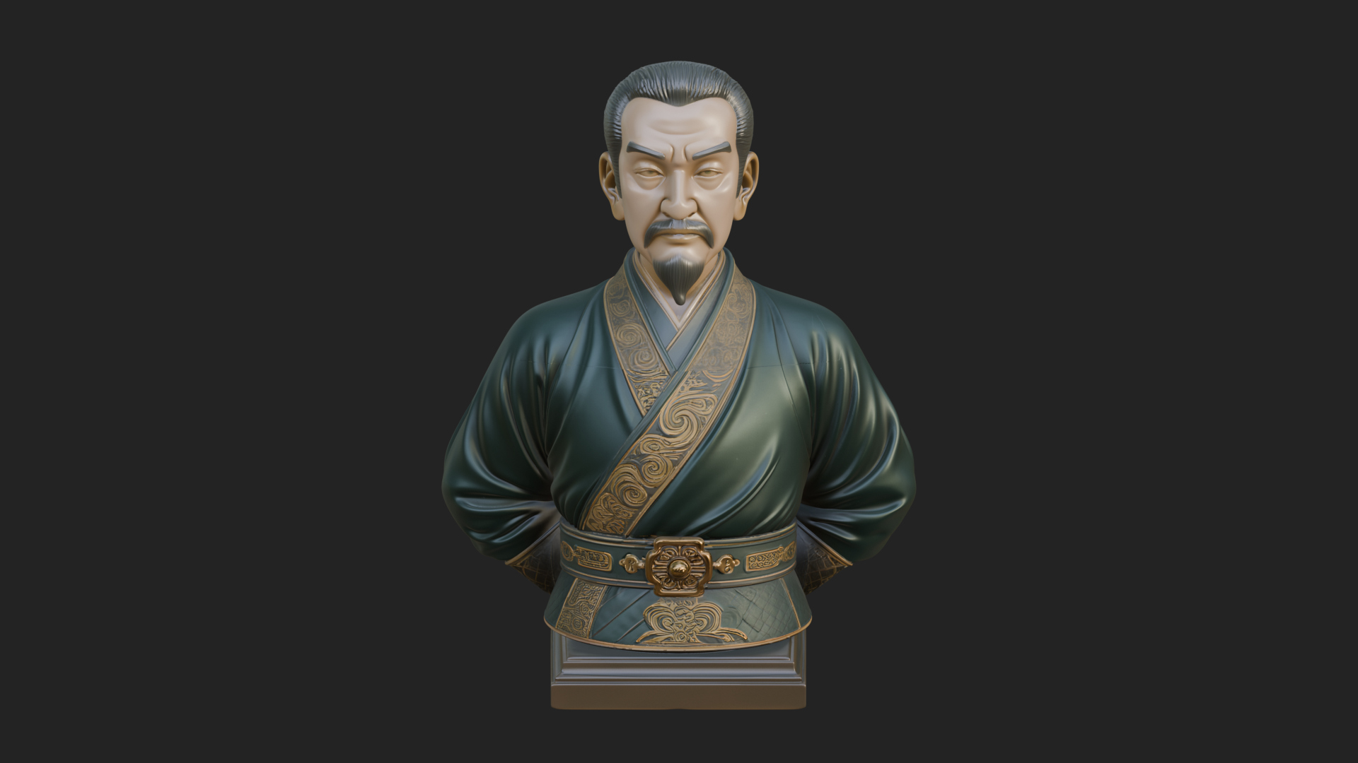 Chinese Scholar Bust Statue Design 8 3D Print Model 3D Model