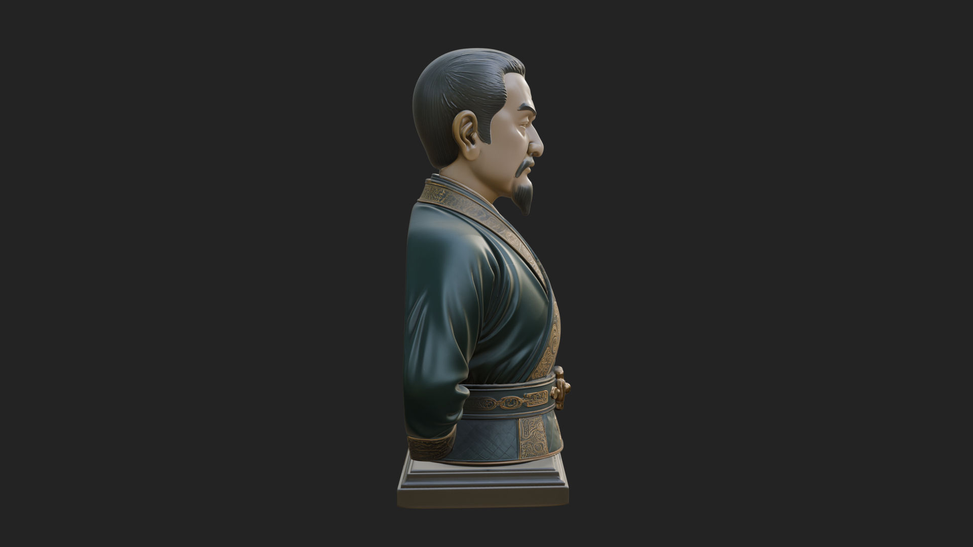 Chinese Scholar Bust Statue Design 8 3D Print Model 3D Model