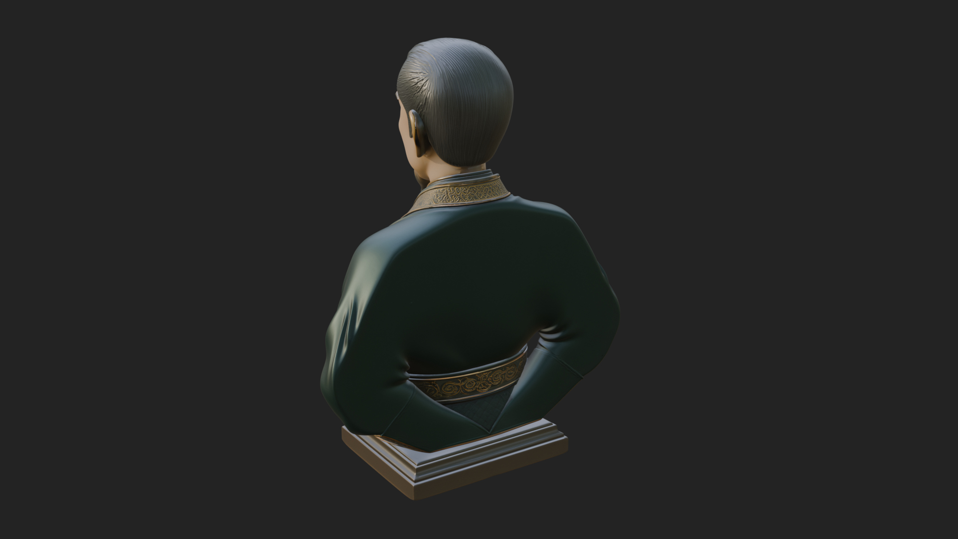 Chinese Scholar Bust Statue Design 8 3D Print Model 3D Model