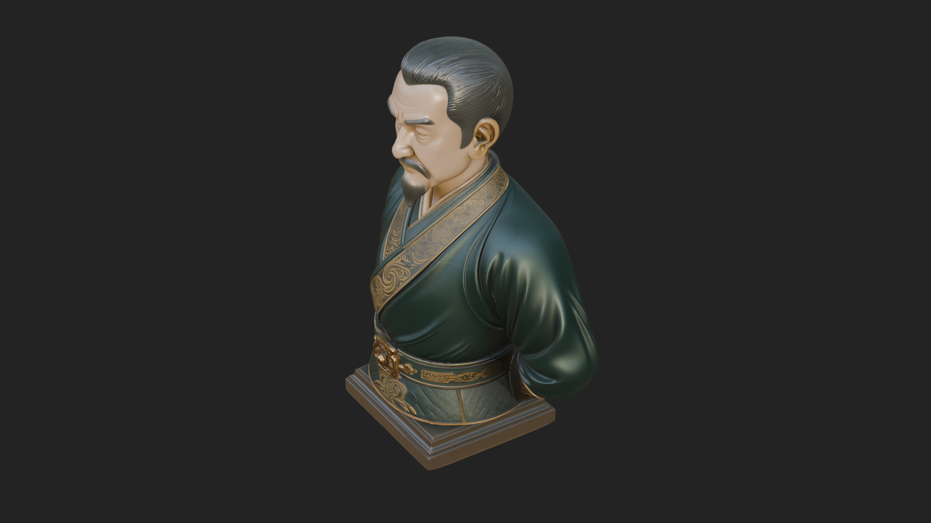 Chinese Scholar Bust Statue Design 8 3D Print Model 3D Model