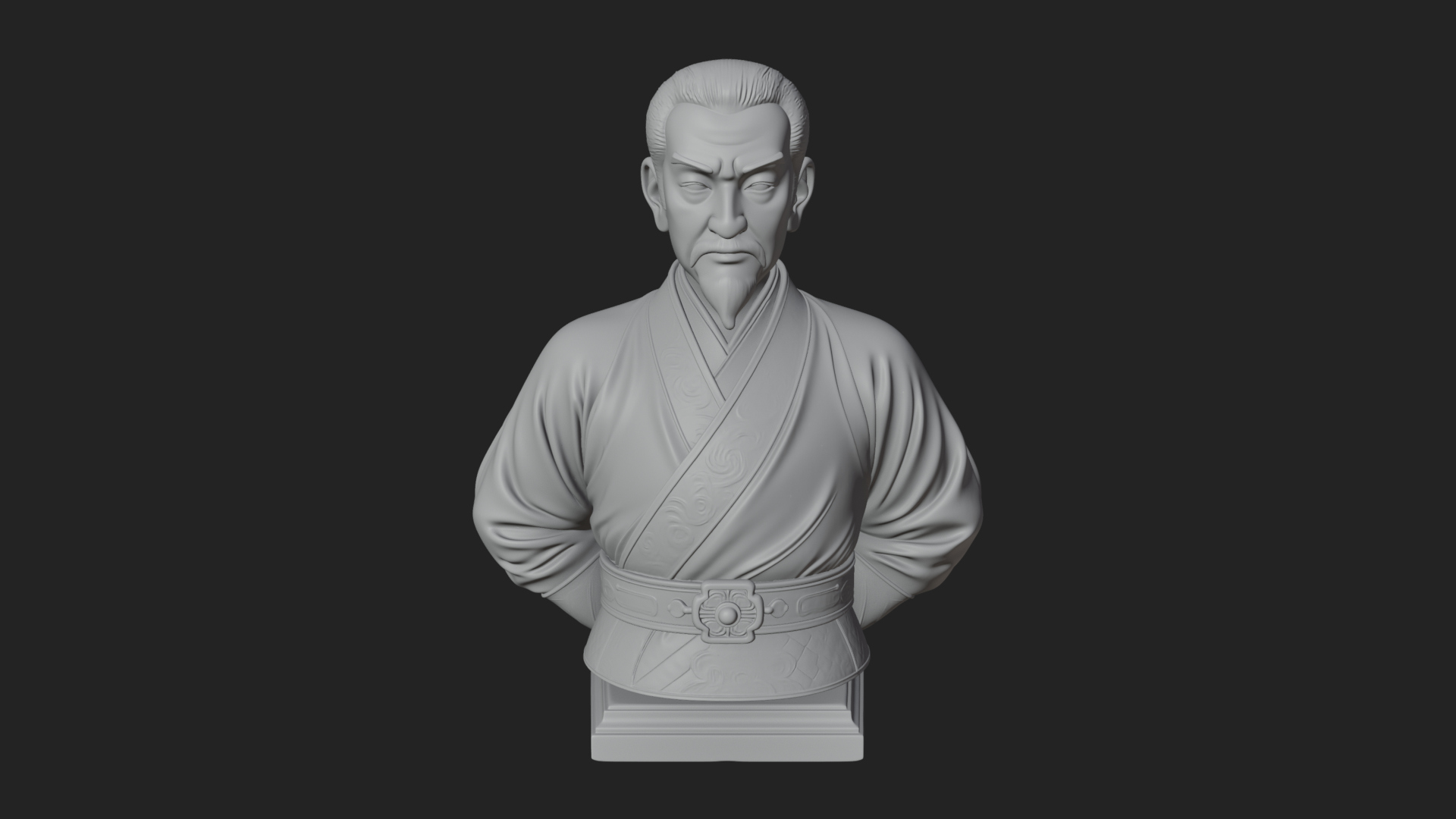 Chinese Scholar Bust Statue Design 8 3D Print Model 3D Model