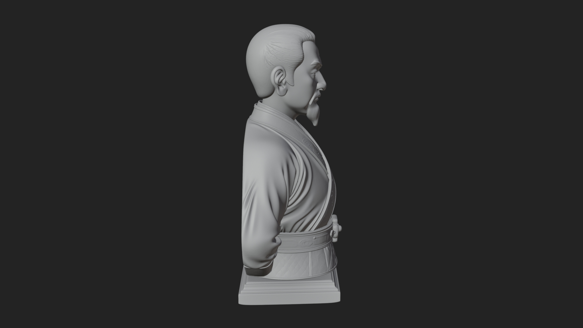 Chinese Scholar Bust Statue Design 8 3D Print Model 3D Model