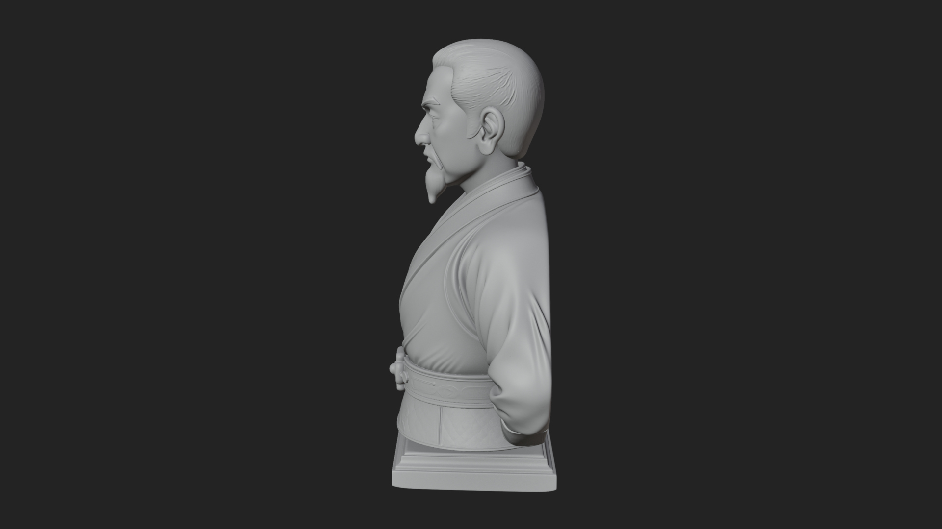 Chinese Scholar Bust Statue Design 8 3D Print Model 3D Model
