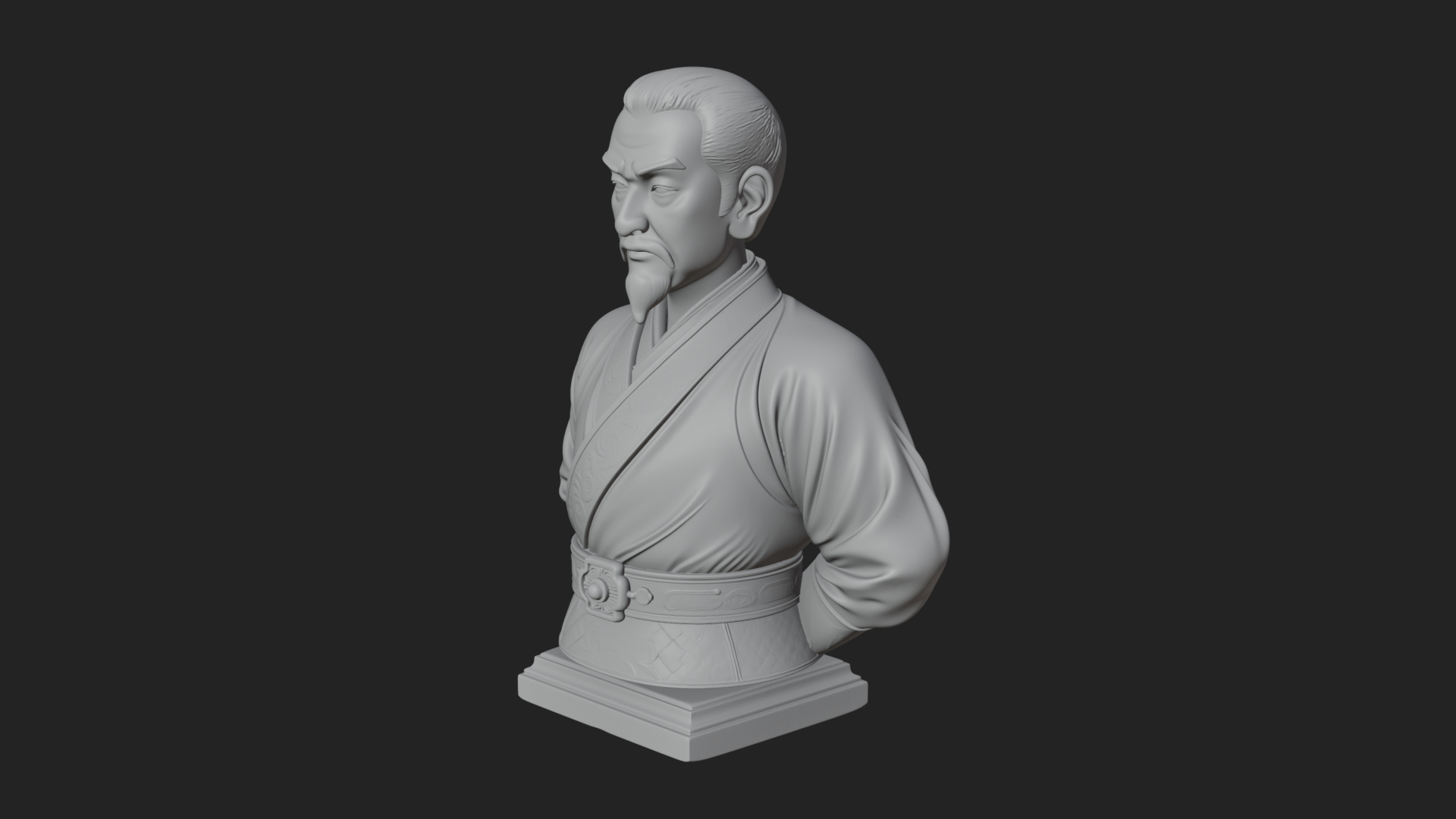 Chinese Scholar Bust Statue Design 8 3D Print Model 3D Model