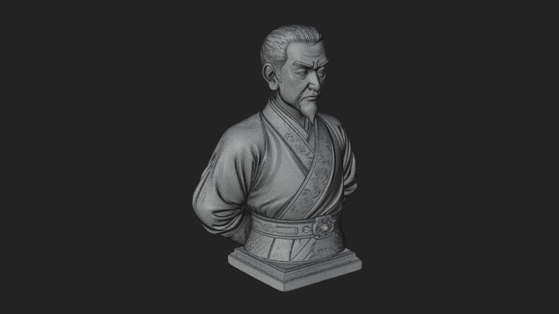 Chinese Scholar Bust Statue Design 8 3D Print Model 3D Model