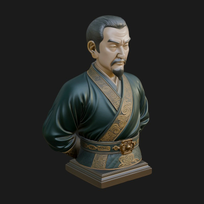 Chinese Scholar Bust Statue Design 8 3D Print Model