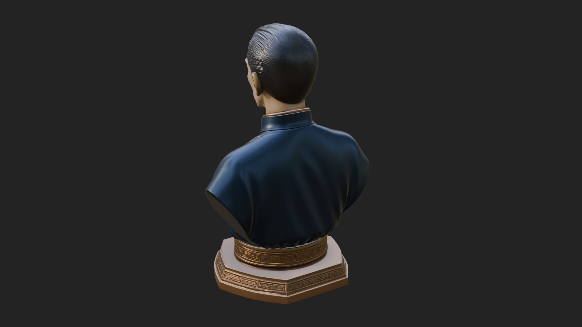 Chinese Scholar Bust Statue Design 9 3D Print Model 3D Model
