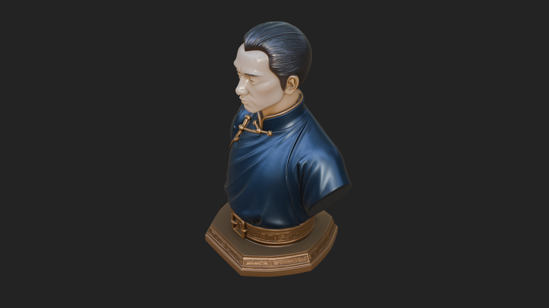 Chinese Scholar Bust Statue Design 9 3D Print Model 3D Model